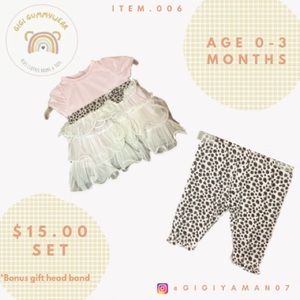 **GIGI GUMMYWEAR** Baby Set. Dress and Tights